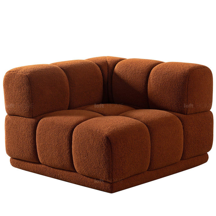 Scandinavian teddy fabric modular l shape sectional sofa cuboid 3+l conceptual design.