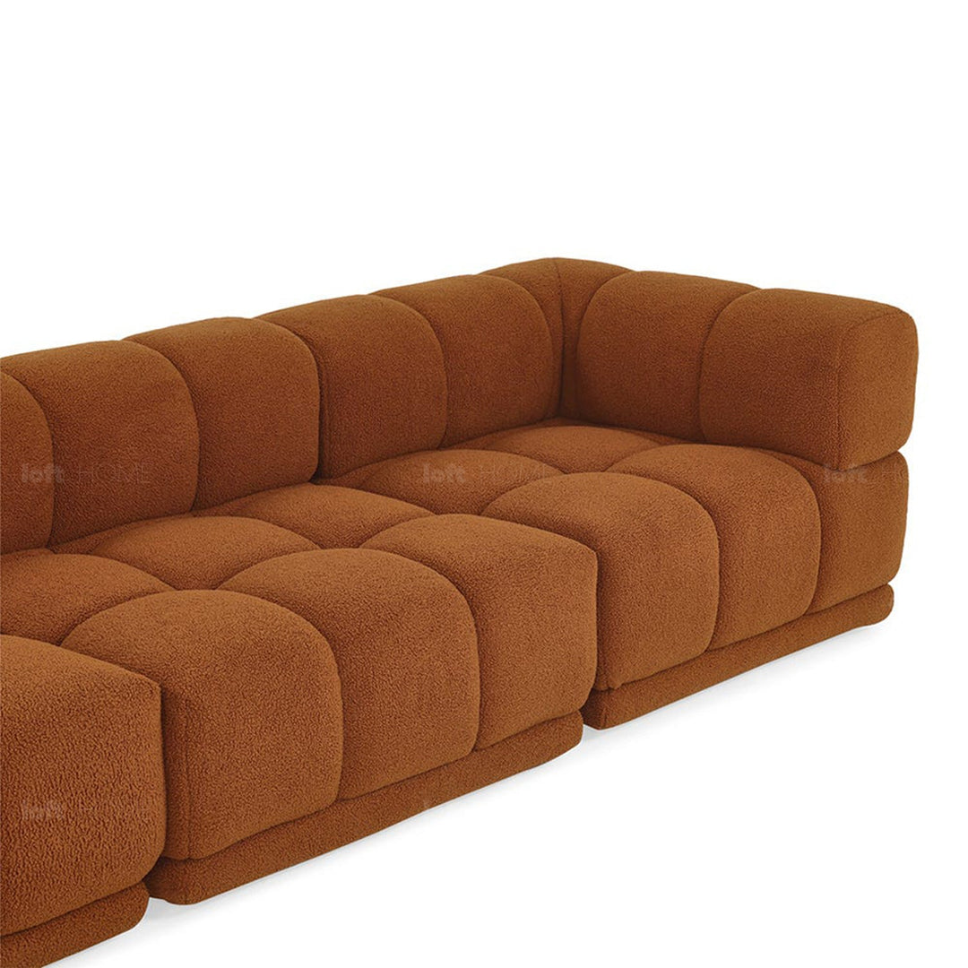 Scandinavian teddy fabric modular l shape sectional sofa cuboid 3+l detail 2.