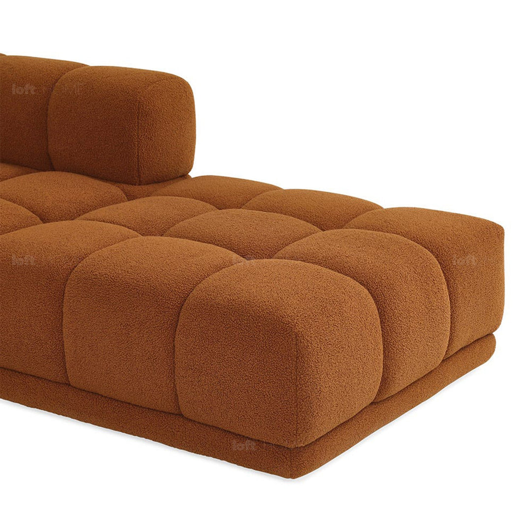 Scandinavian teddy fabric modular l shape sectional sofa cuboid 3+l detail 3.