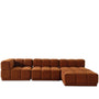 Contemporary Teddy Fabric Modular L Shape Sectional Sofa CUBOID 3+L