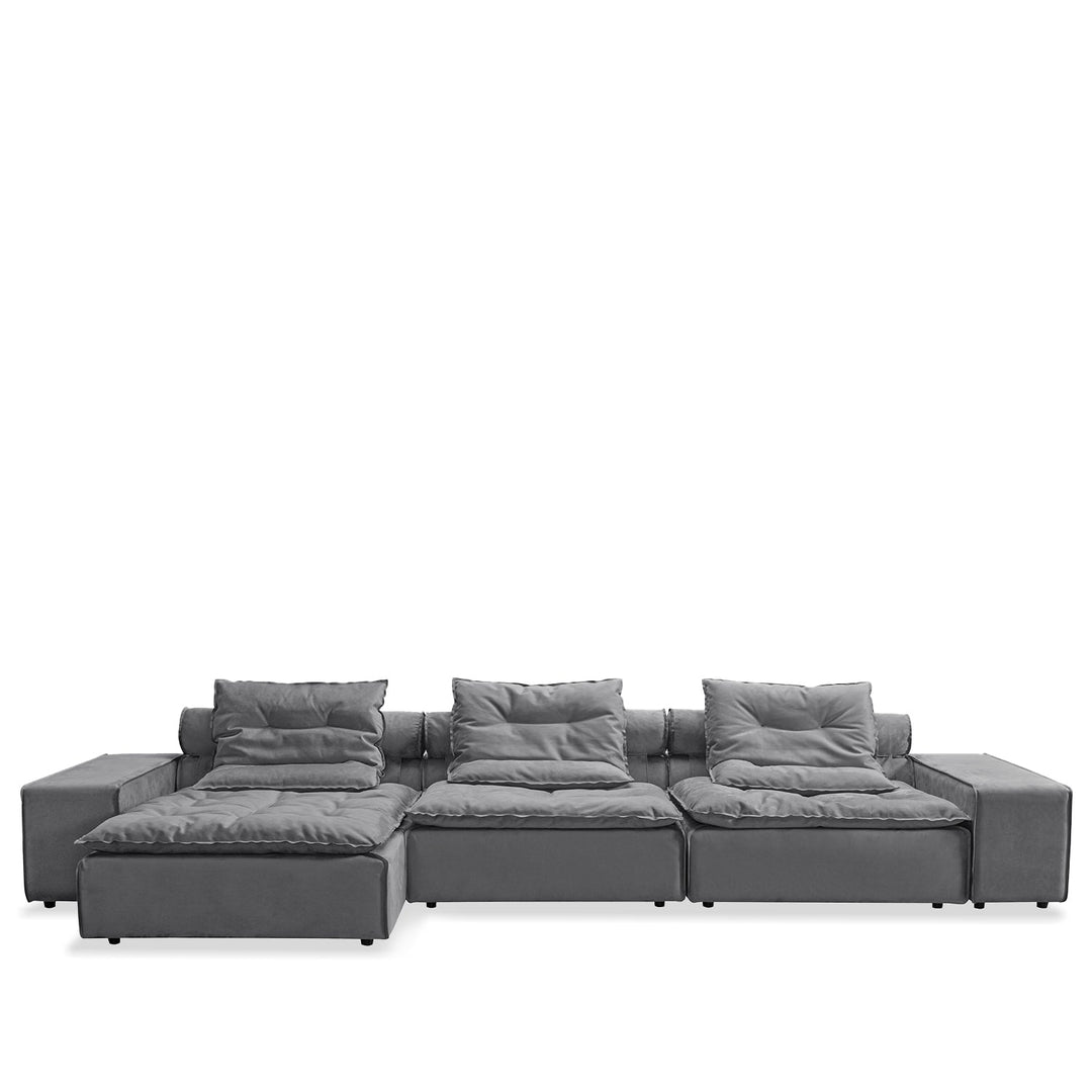 Scandinavian fabric modular l shape sectional sofa woolen 4.5+l detail 5.