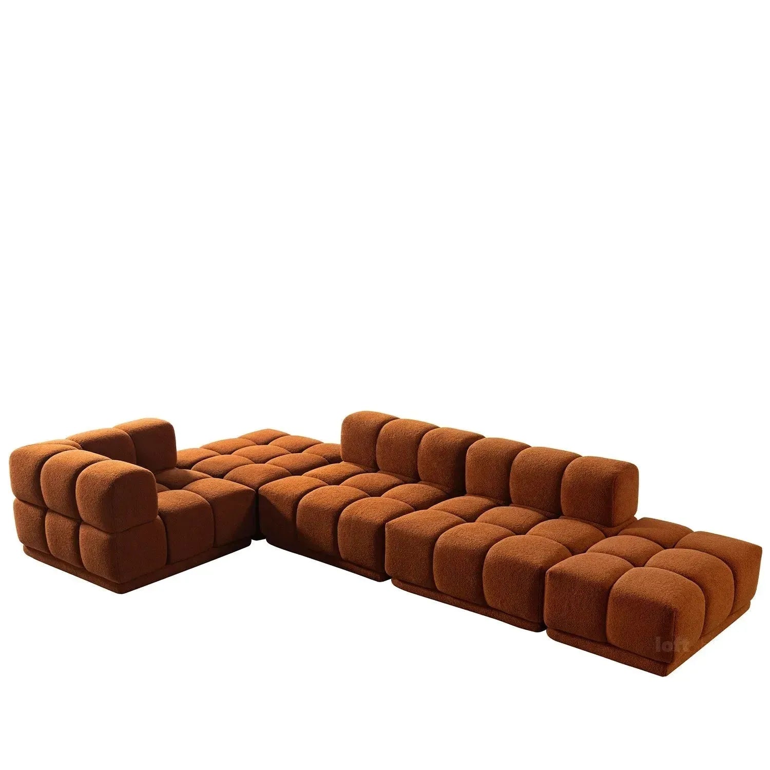 Contemporary Teddy Fabric Modular Ottoman CUBOID L – LOFT HOME