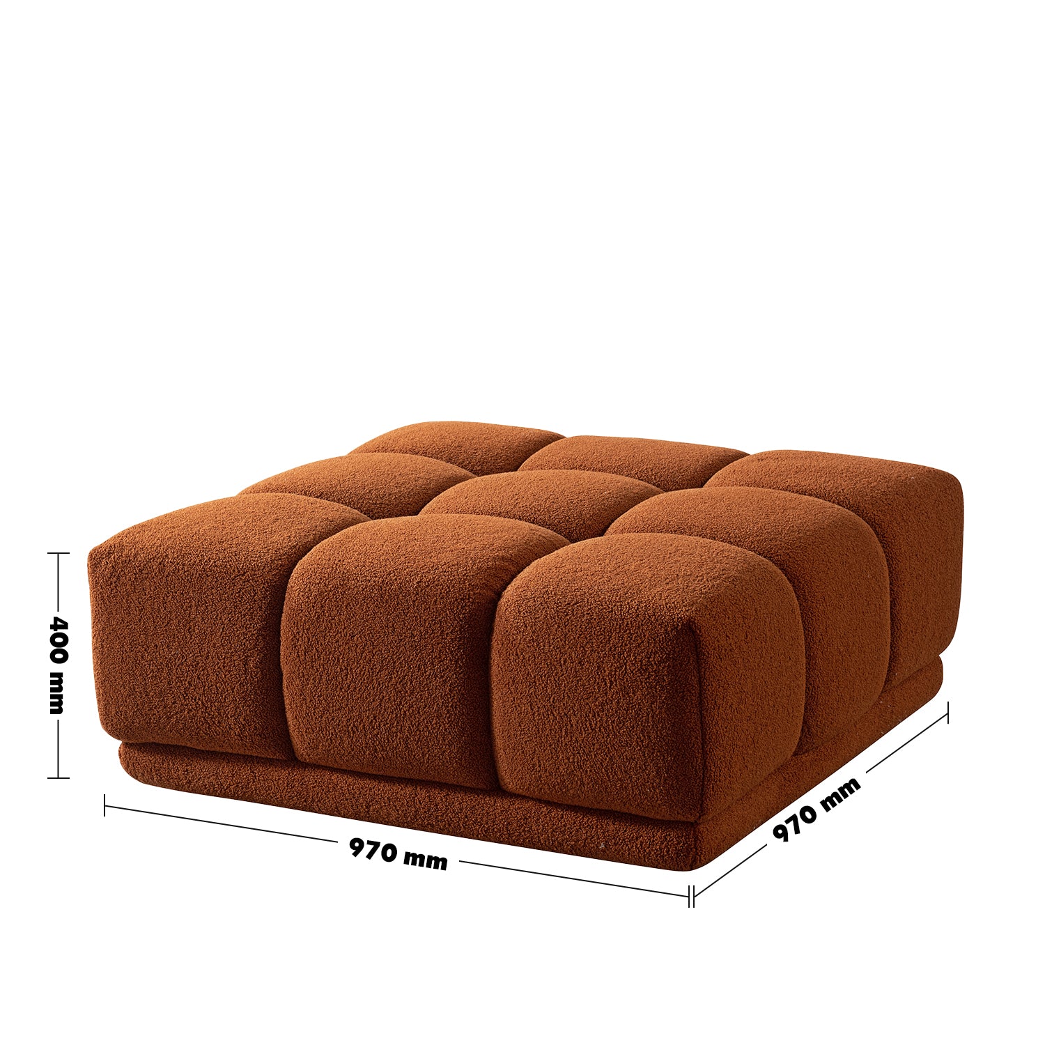 Contemporary Teddy Fabric Modular Ottoman CUBOID L – LOFT HOME