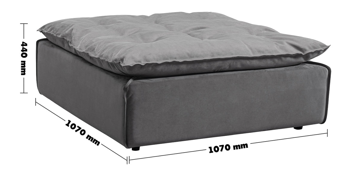 Modern Fabric Modular Ottoman WOOLEN L Size Chart