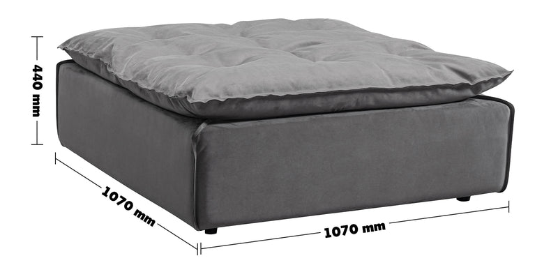Modern Fabric Modular Ottoman WOOLEN L Size Chart