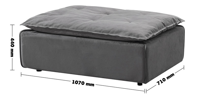 Modern Fabric Modular Ottoman WOOLEN Size Chart