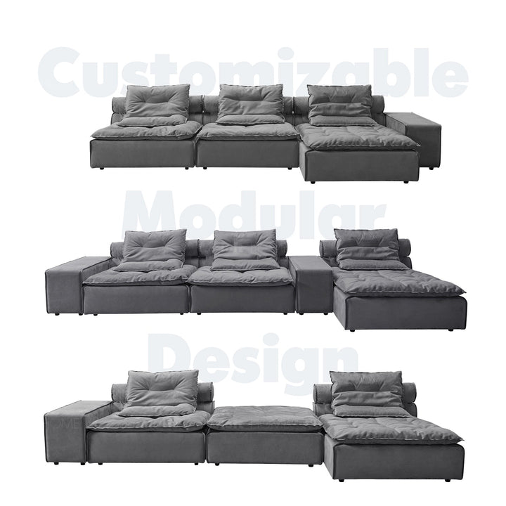 Scandinavian fabric modular sofa armrest woolen environmental situation.