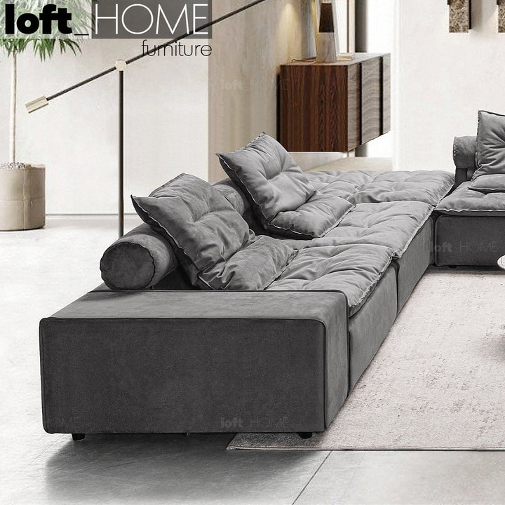 Scandinavian fabric modular sofa armrest woolen primary product view.