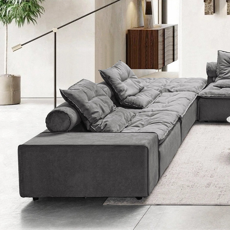 Modern fabric modular sofa armrest woolen primary product view.