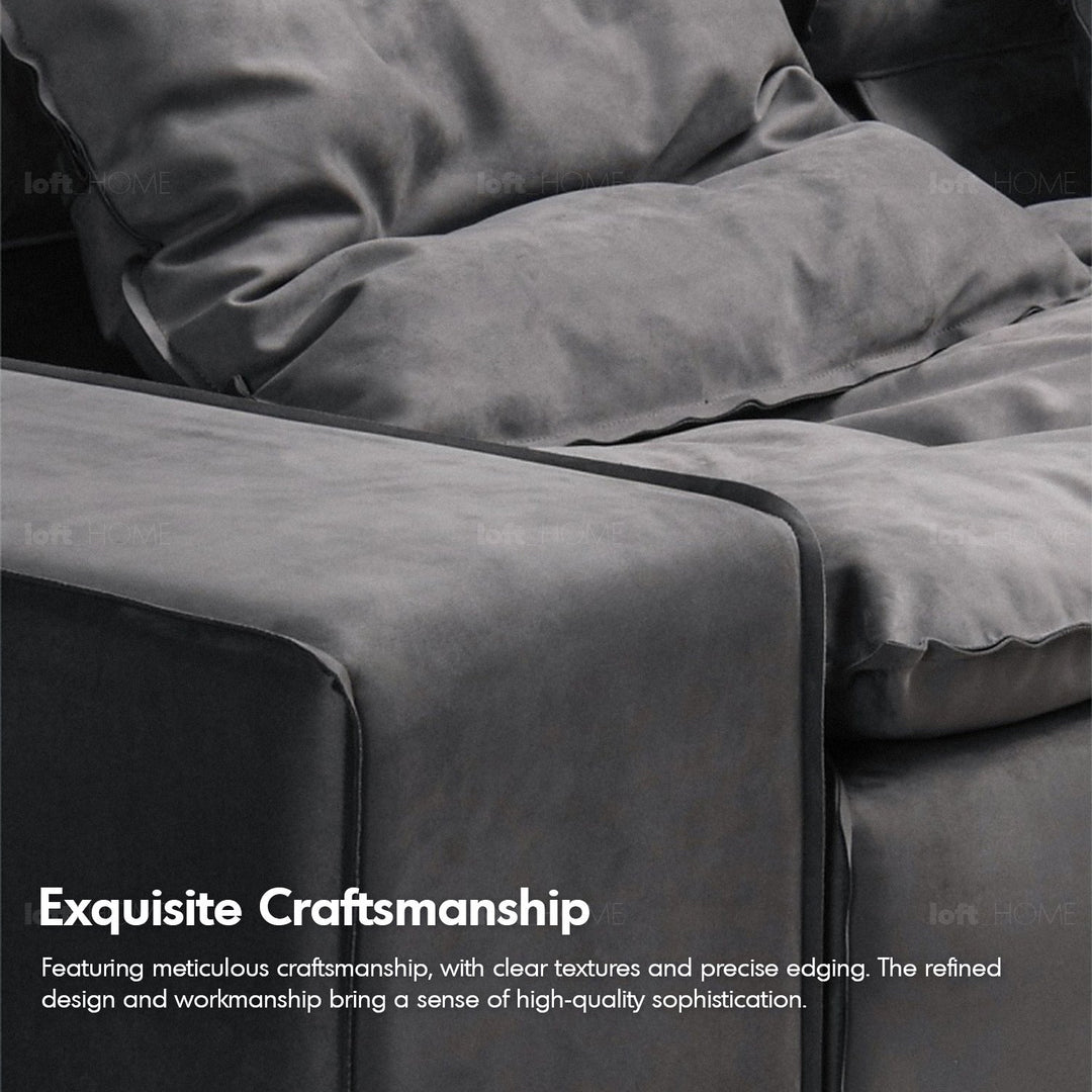 Scandinavian fabric modular sofa armrest woolen in details.