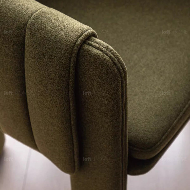 Scandinavian faux cashmere fabric 1 seater sofa cactus detail 2.