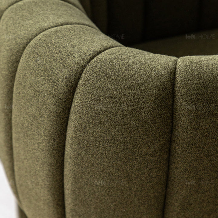 Scandinavian faux cashmere fabric 1 seater sofa cactus detail 3.