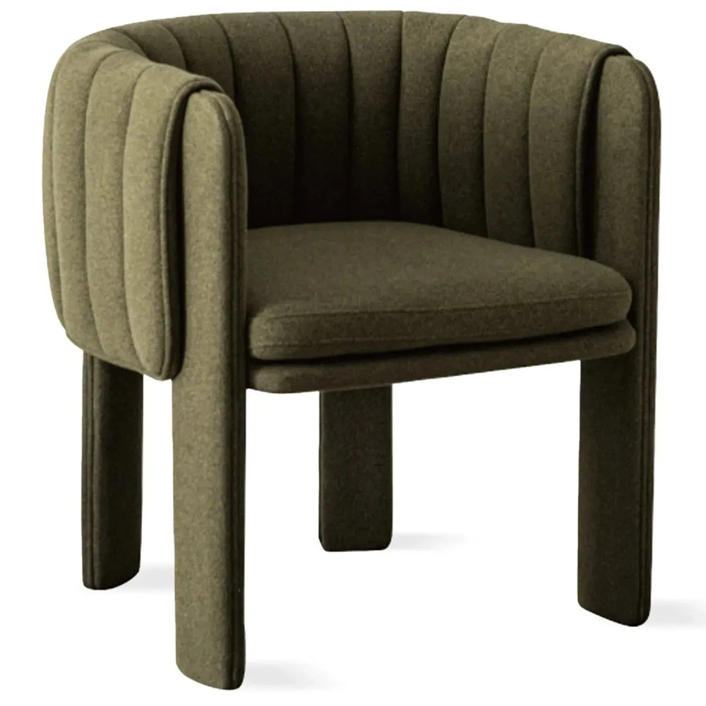 Modern faux cashmere fabric dining chair cactus in white background.