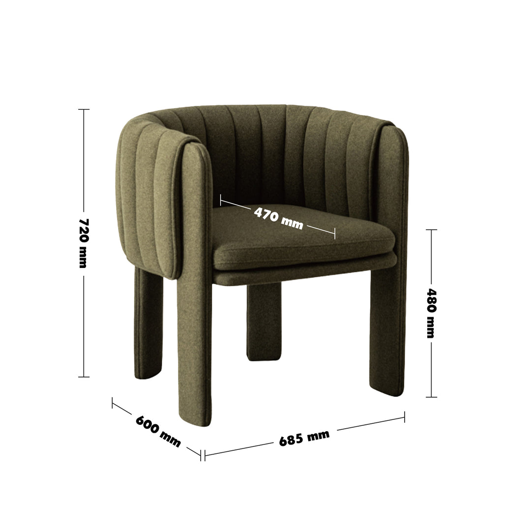 Scandinavian Faux Cashmere Fabric Dining Chair CACTUS