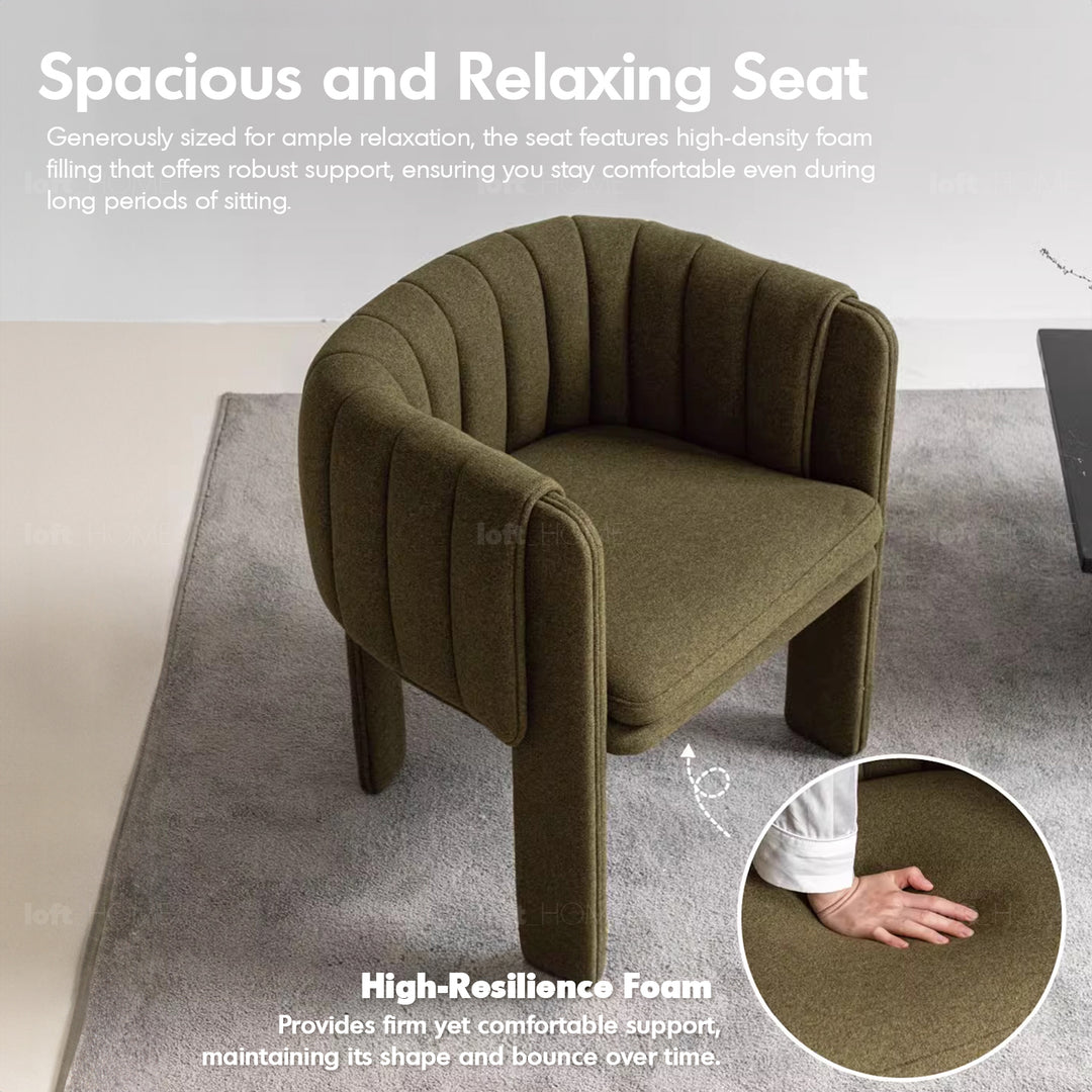 Scandinavian Faux Cashmere Fabric Dining Chair CACTUS