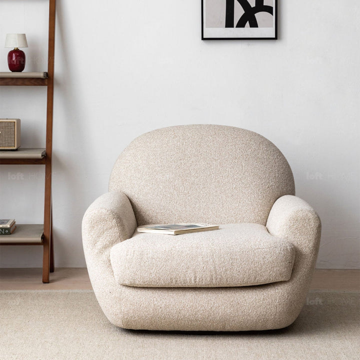 Scandinavian faux cashmere fabric revolving 1 seater sofa rond environmental situation.