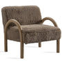 Cream Sherpa Fabric 1 Seater Sofa SHEARLING