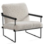 Cream Sherpa Fabric 1 Seater Sofa SNOWY