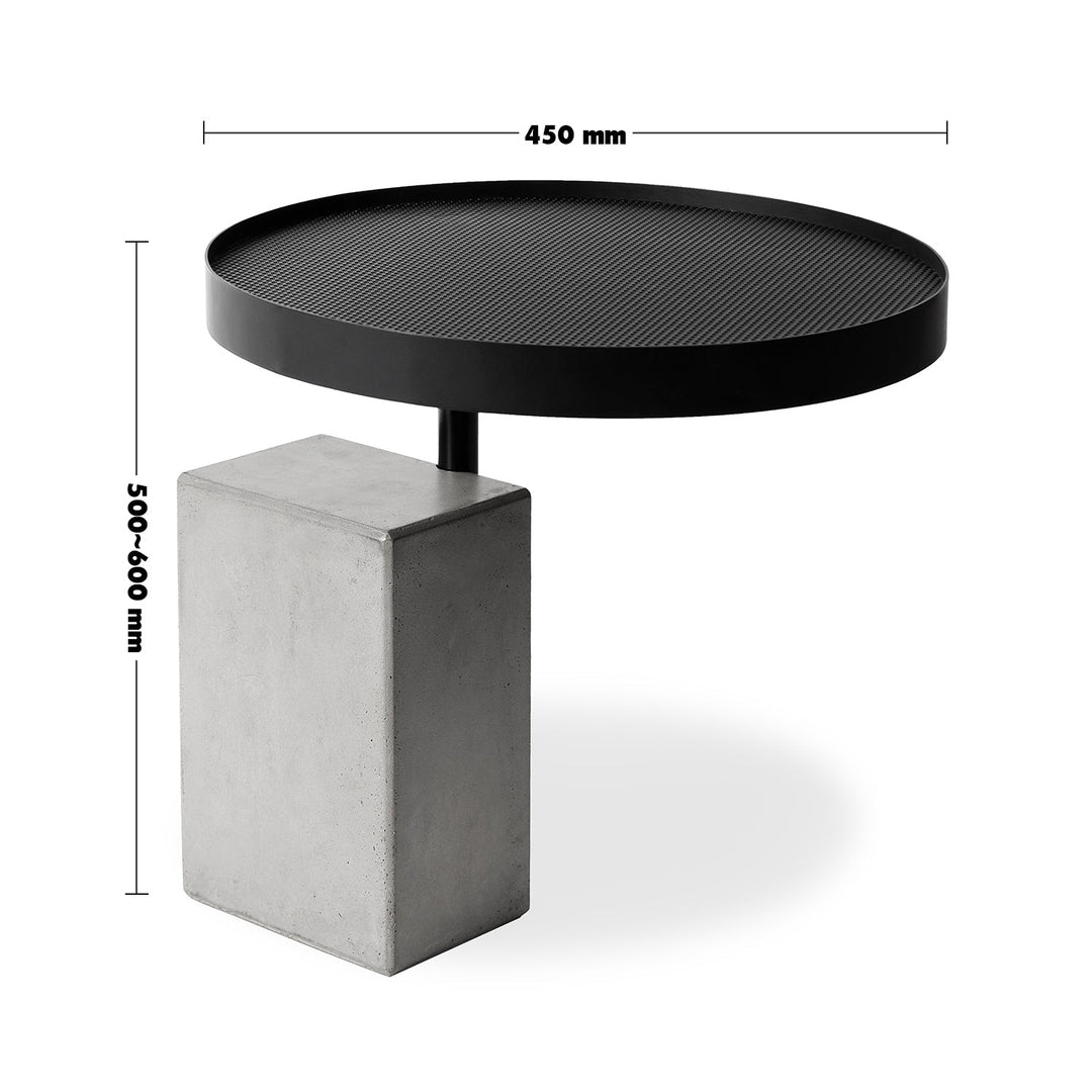 Scandinavian metal side table fjord size charts.