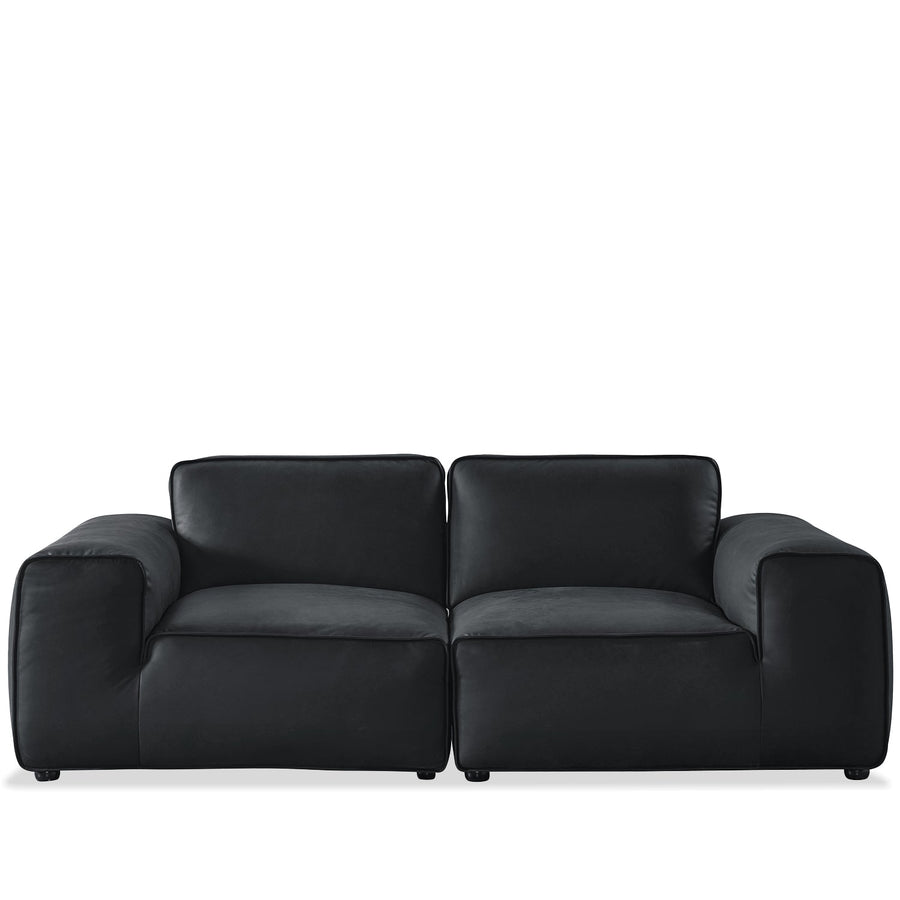 Scandinavian microfiber leather 3 seater sofa fleece in white background.