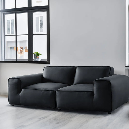 Minimalist Microfiber Leather 3 Seater Sofa FLEECE Good to Know Preview-1