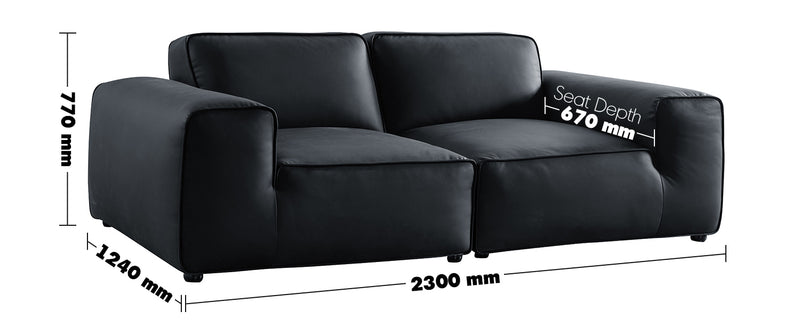 Minimalist Microfiber Leather 3 Seater Sofa FLEECE Size Chart