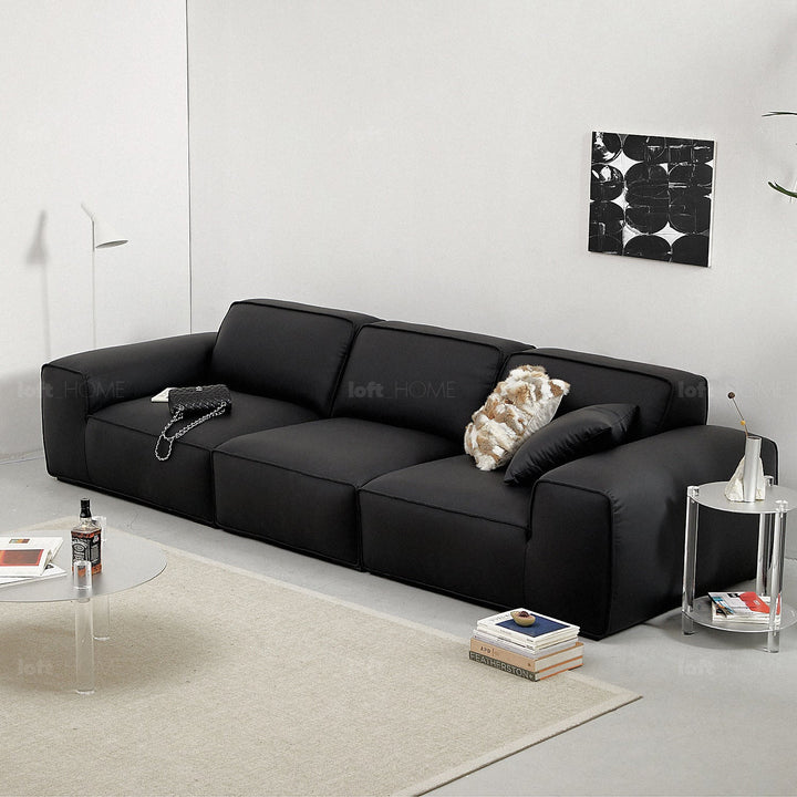 Scandinavian microfiber leather 4 seater sofa fleece detail 4.