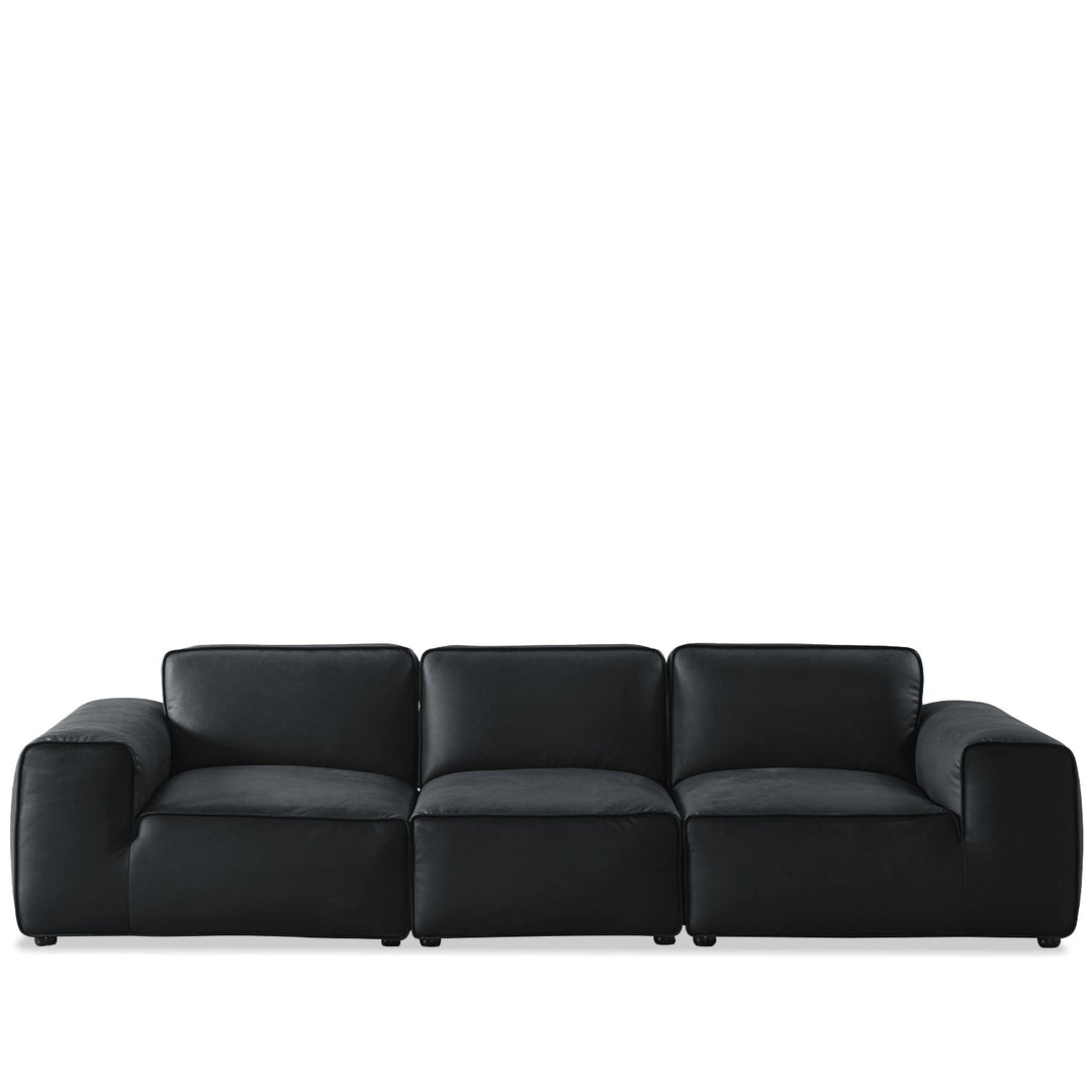 Scandinavian microfiber leather 4 seater sofa fleece in white background.