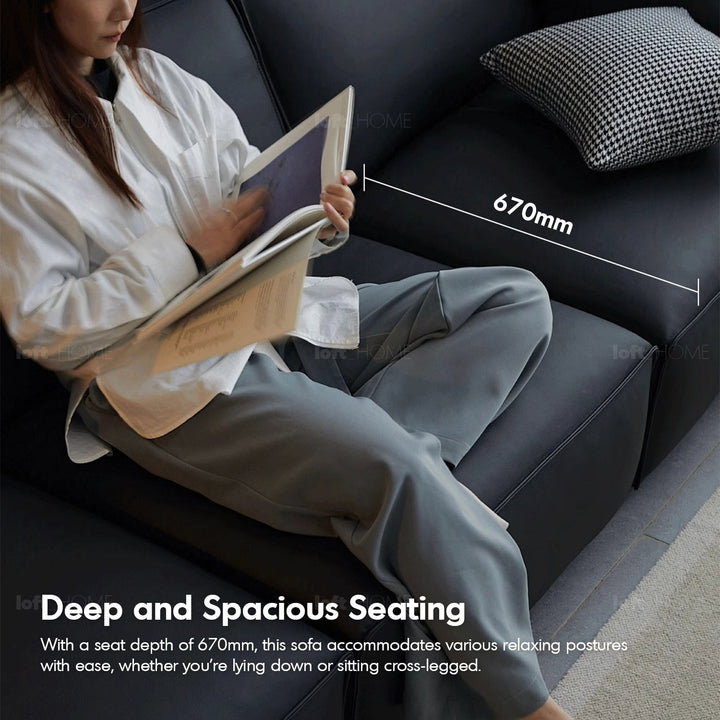 Scandinavian microfiber leather 4 seater sofa fleece material variants.