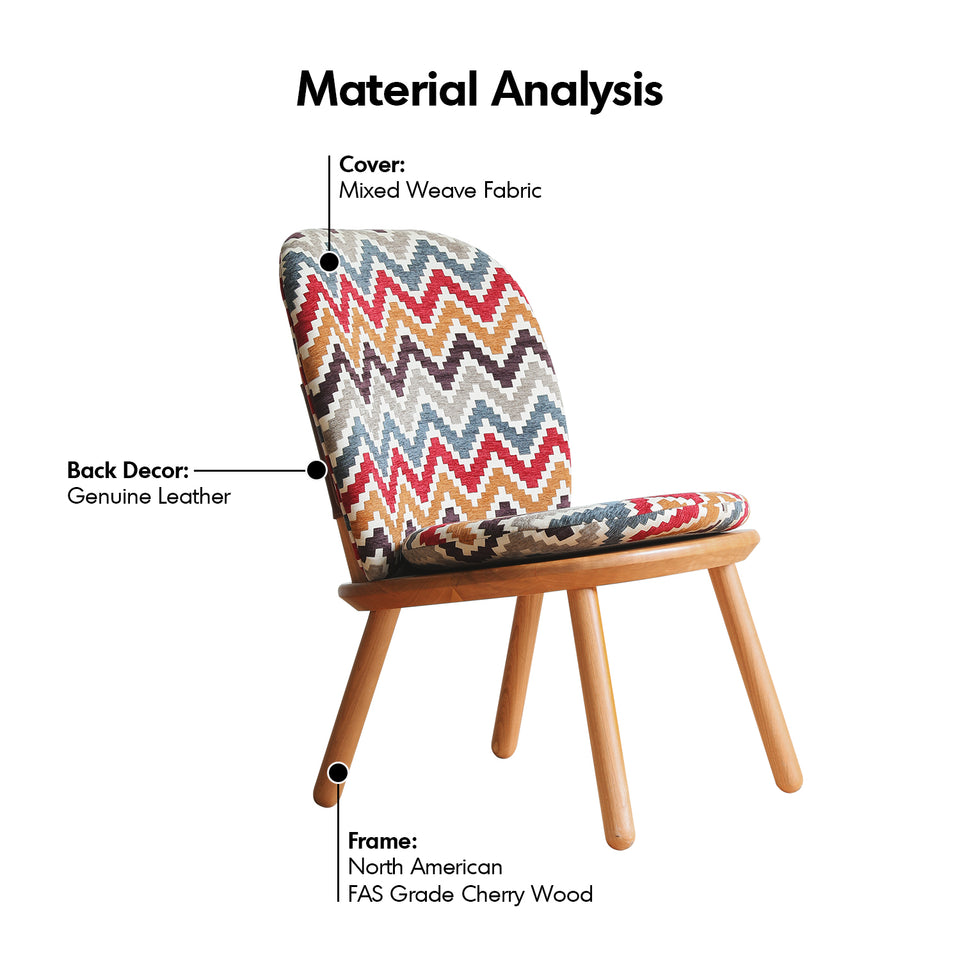 Scandinavian mixed weave fabric 1 seater sofa komachi detail 3.