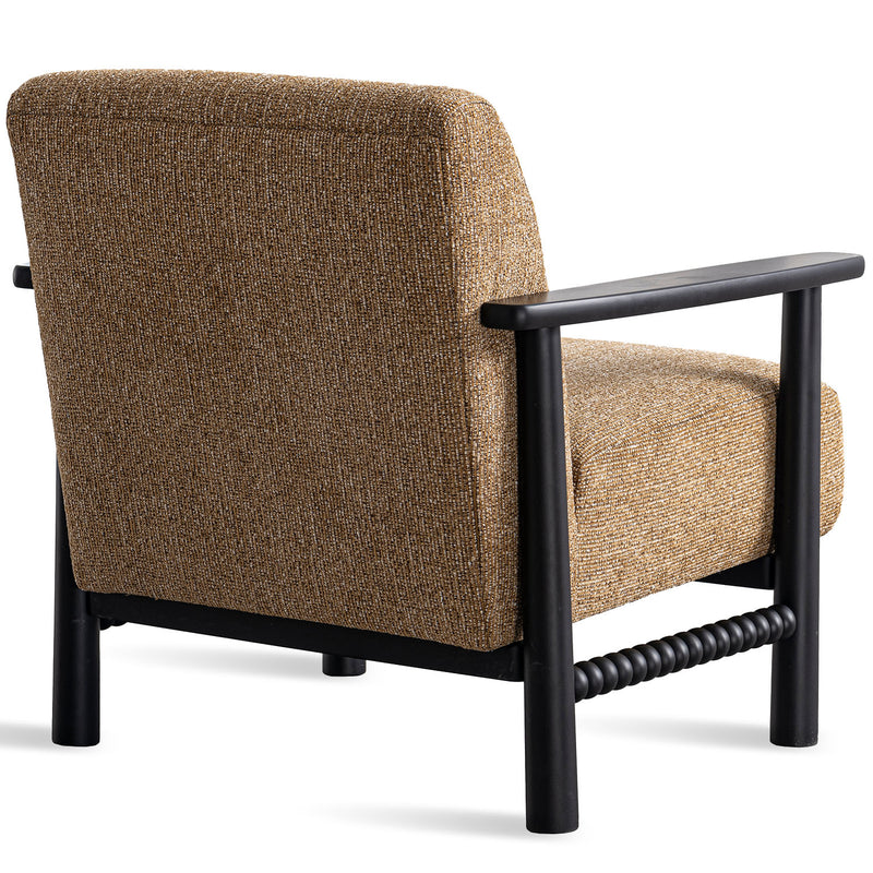 Scandinavian mixed weave fabric 1 seater sofa neman in still life.