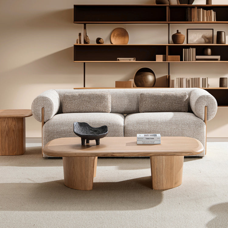 Scandinavian Mixed Weave Fabric 2 Seater Sofa LANGE Good to Know Preview-1