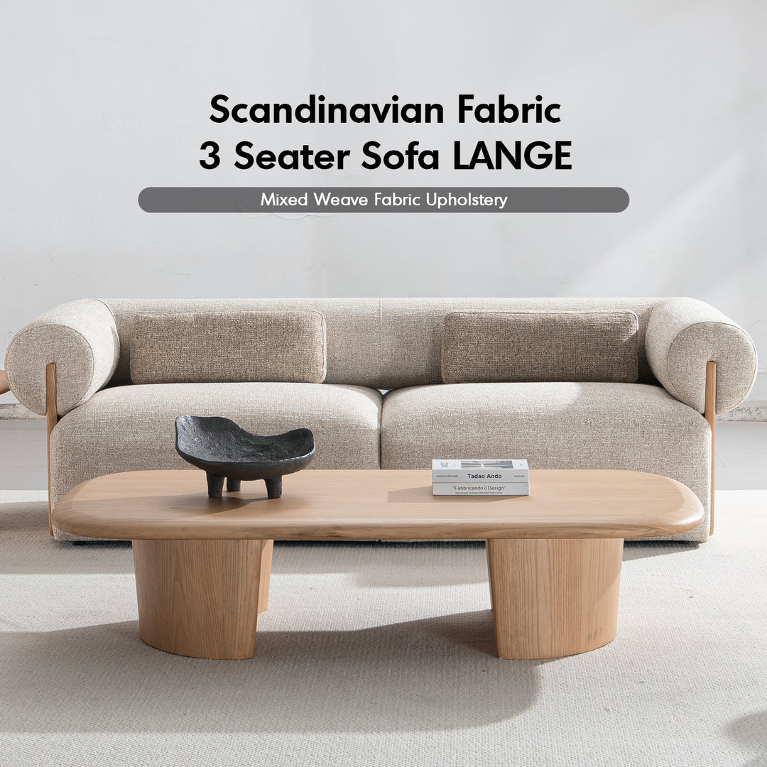 Scandinavian Mixed Weave Fabric 3 Seater Sofa LANGE