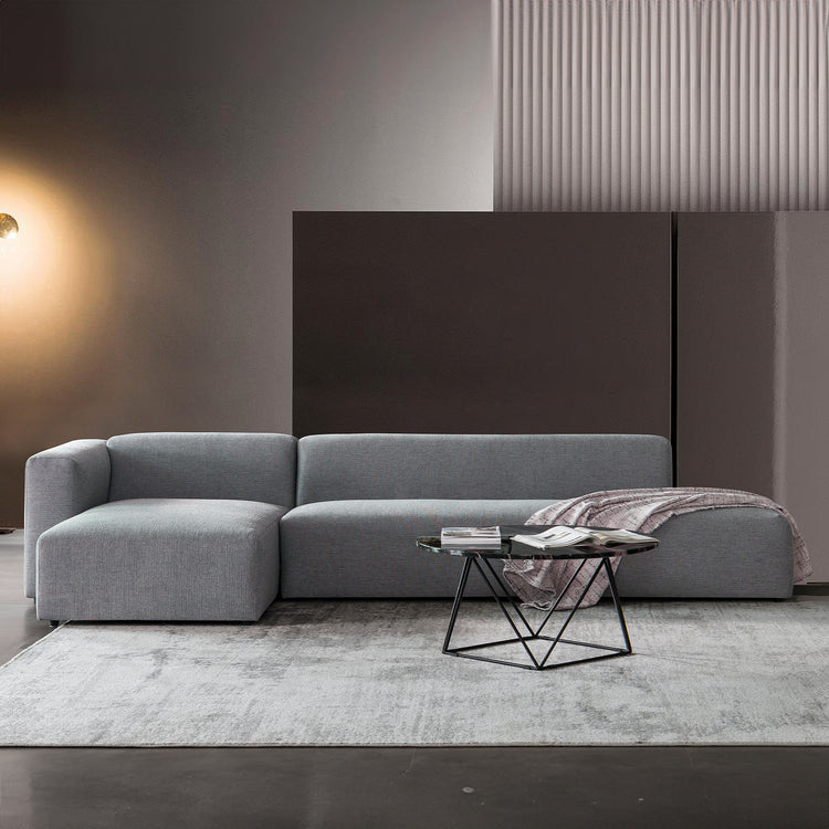 Minimalist Mixed Weave Fabric L Shape Sectional Sofa PAVILION 3+L Good to Know Preview-1