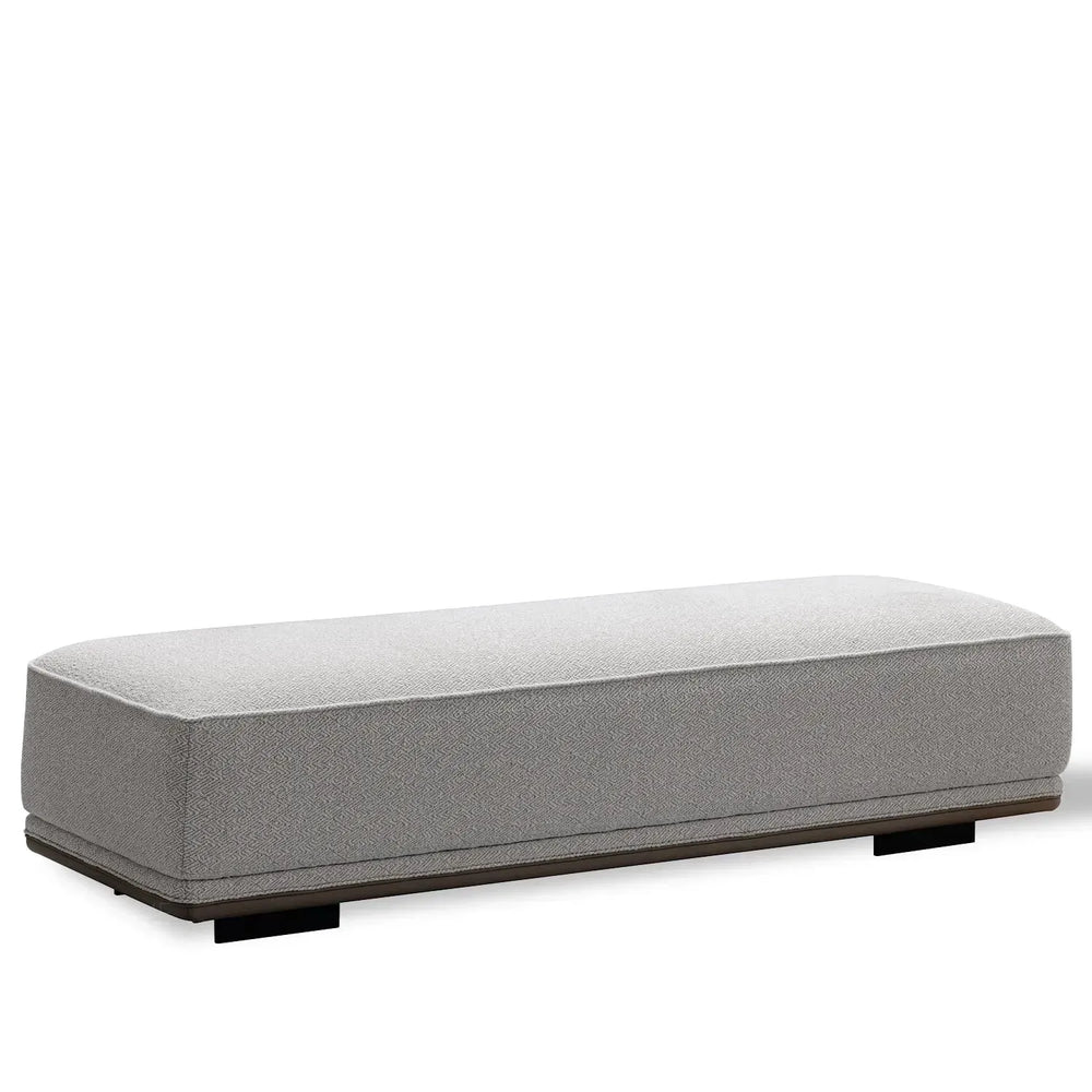 Modern mixed weave fabric modular ottoman eleganza l in white background.