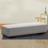 Minimalist mixed weave fabric modular ottoman eleganza l primary product view.