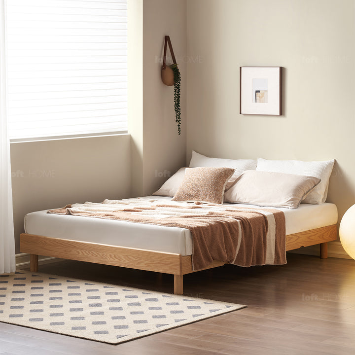 Scandinavian Oak Wood Platform Bed GRIMM