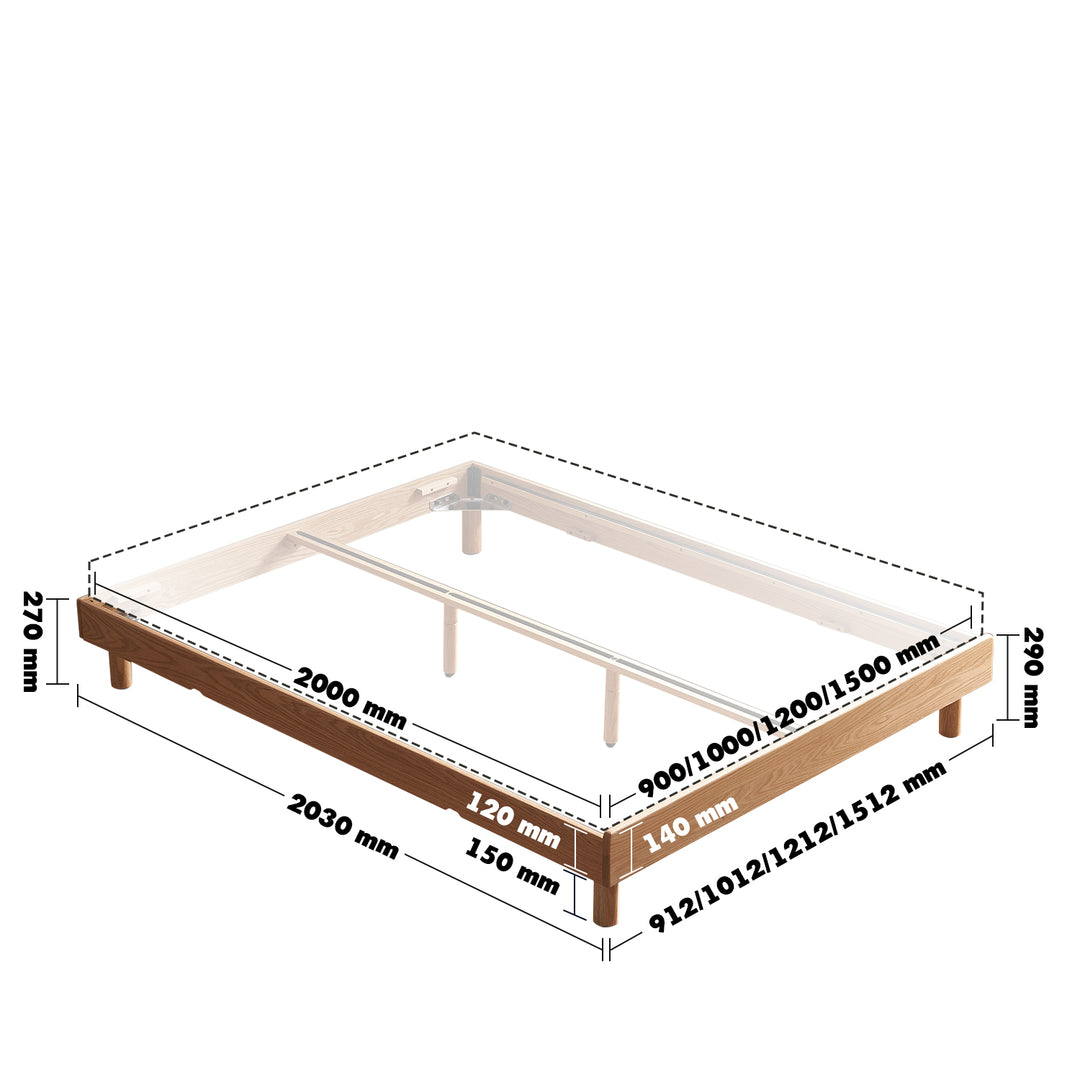 Scandinavian Oak Wood Platform Bed GRIMM