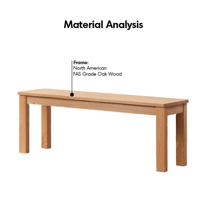 Scandinavian oak wood bench ligna layered structure.