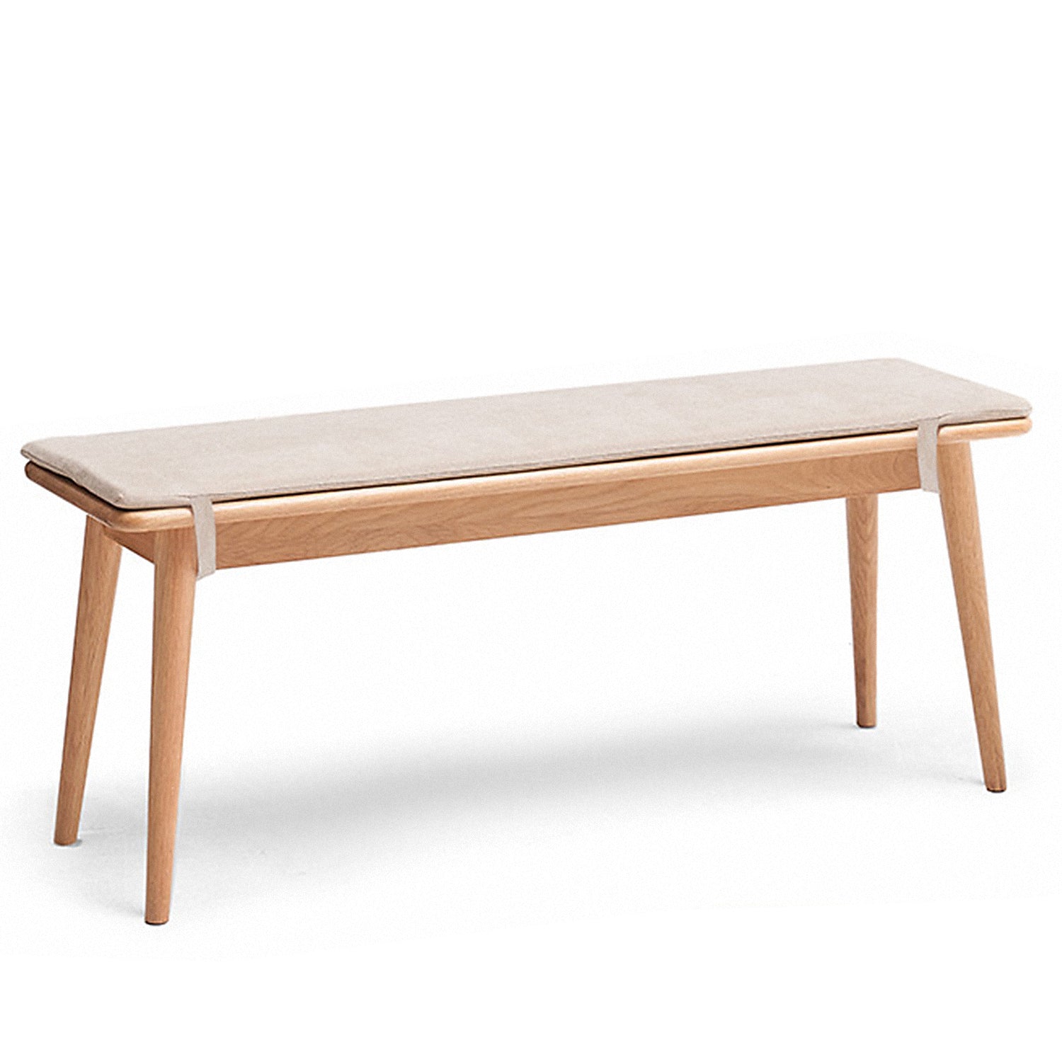 Scandinavian Oak Wood Dining Bench With Cushion SERENO – LOFT HOME