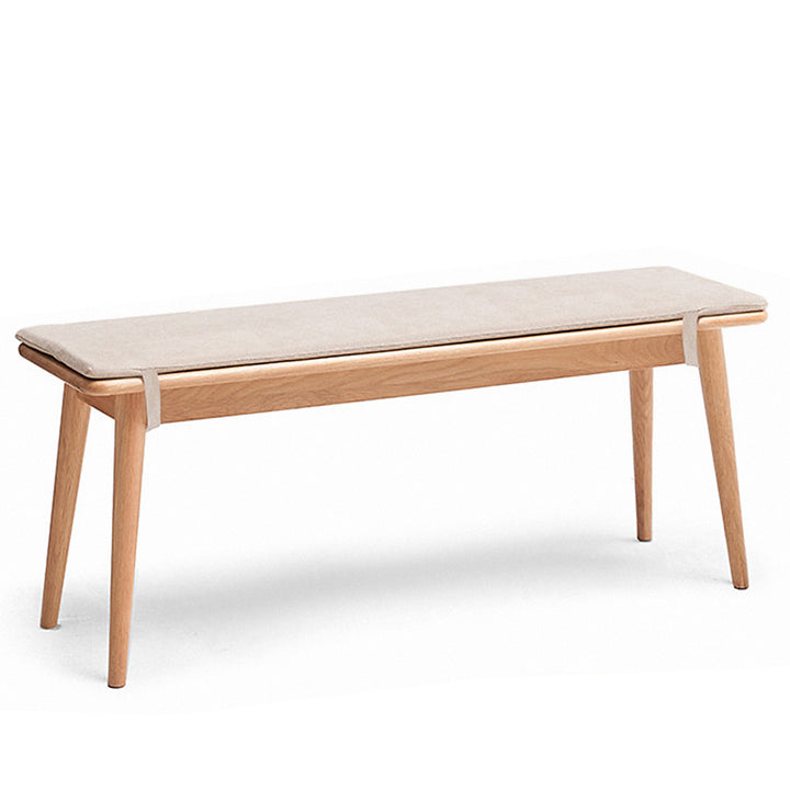 Scandinavian Oak Wood Dining Bench With Cushion SERENO