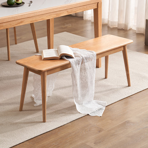 Scandinavian Oak Wood Dining Bench With Cushion SERENO Good to Know Preview-1