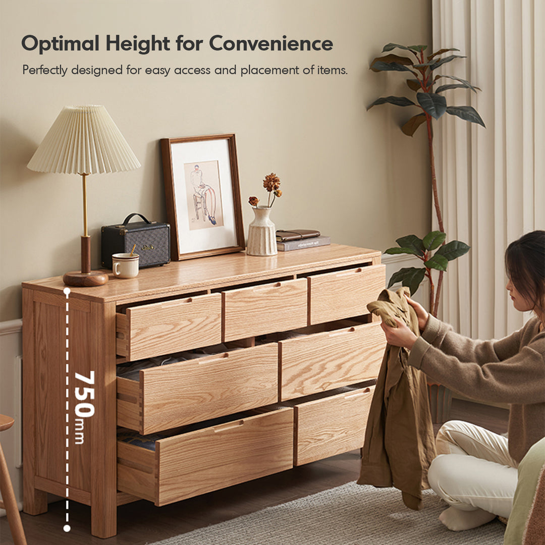 Scandinavian oak wood chest of drawers breeze situational feels.