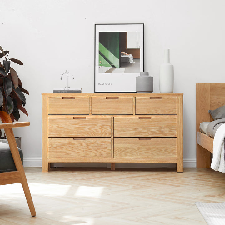 Scandinavian oak wood chest of drawers breeze detail 6.