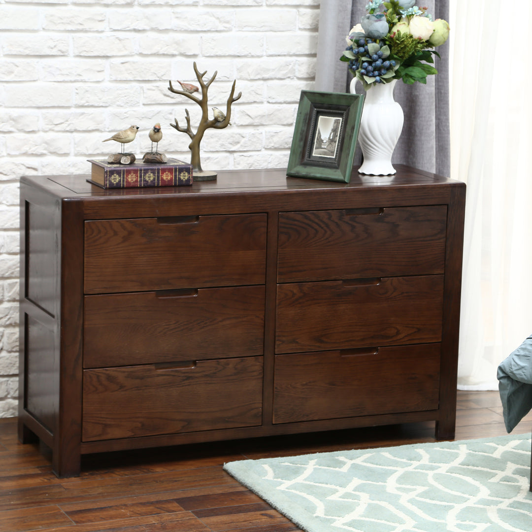 Scandinavian oak wood chest of drawers breeze detail 14.