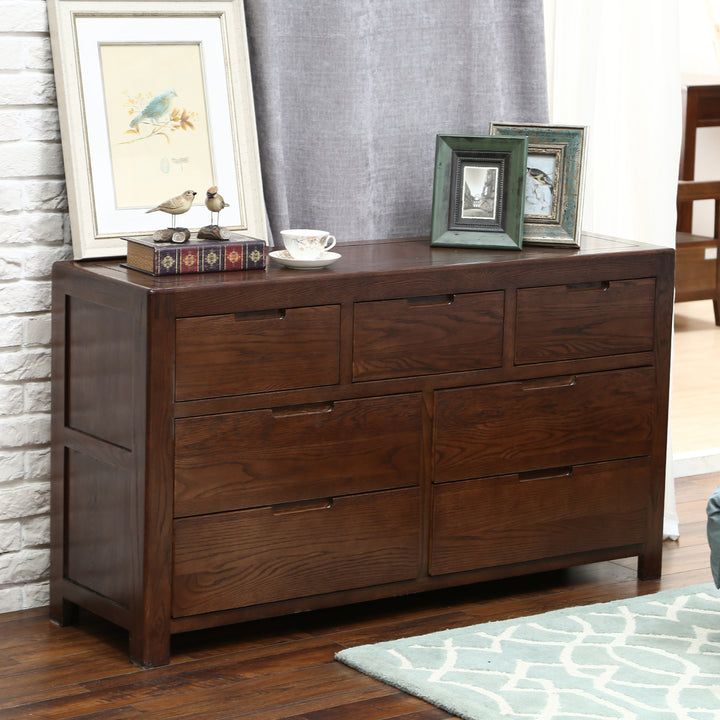 Scandinavian oak wood chest of drawers breeze detail 16.