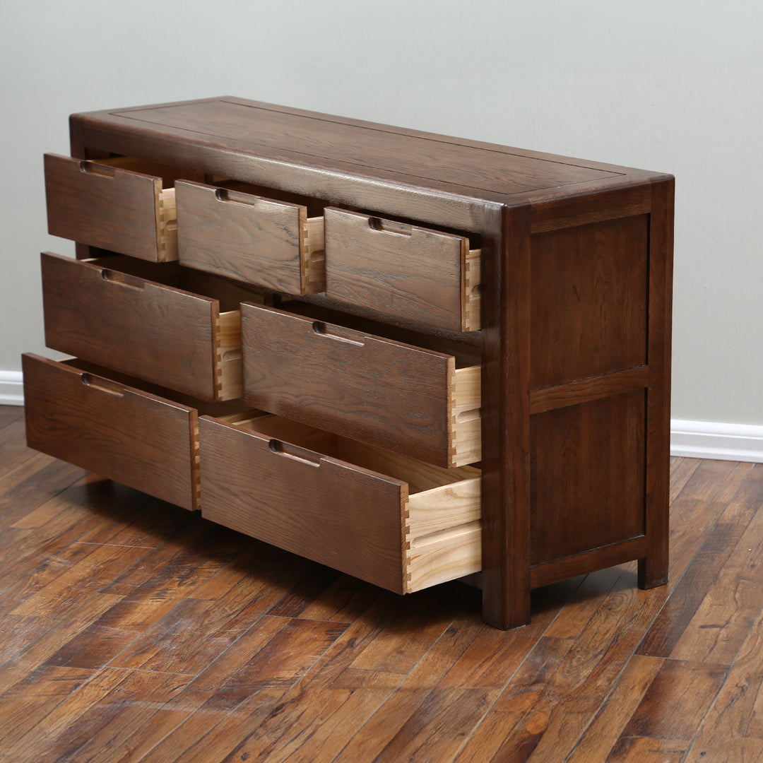 Scandinavian oak wood chest of drawers breeze detail 17.