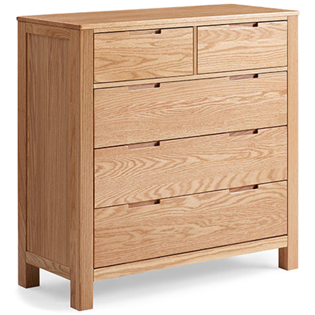 Scandinavian oak wood chest of drawers breeze detail 21.