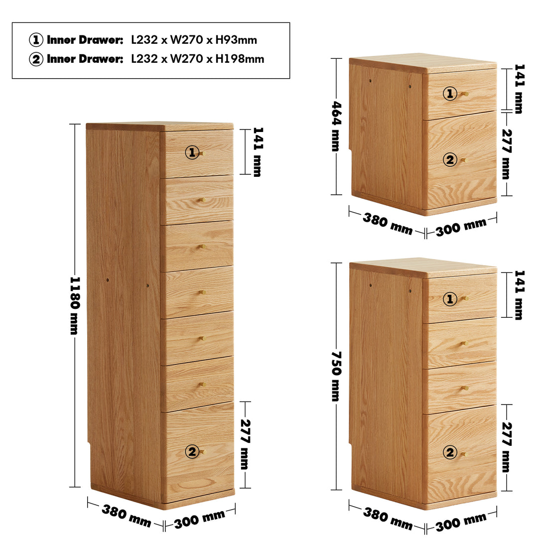 Scandinavian oak wood chest of drawers line size charts.