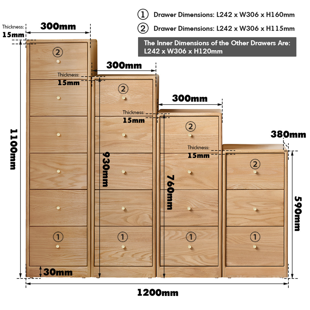 Scandinavian oak wood chest of drawers stack size charts.